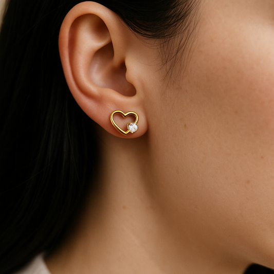 Dual Golden Hearts Earrings