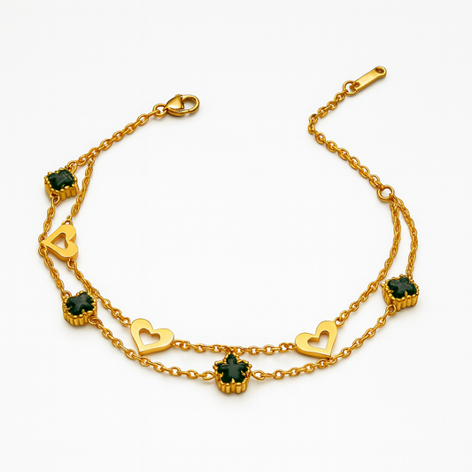 Emerald Hearts Bracelet