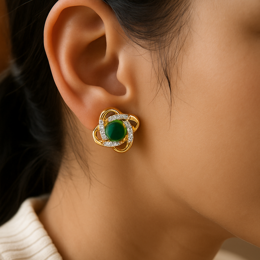 Green Crossover Earrings