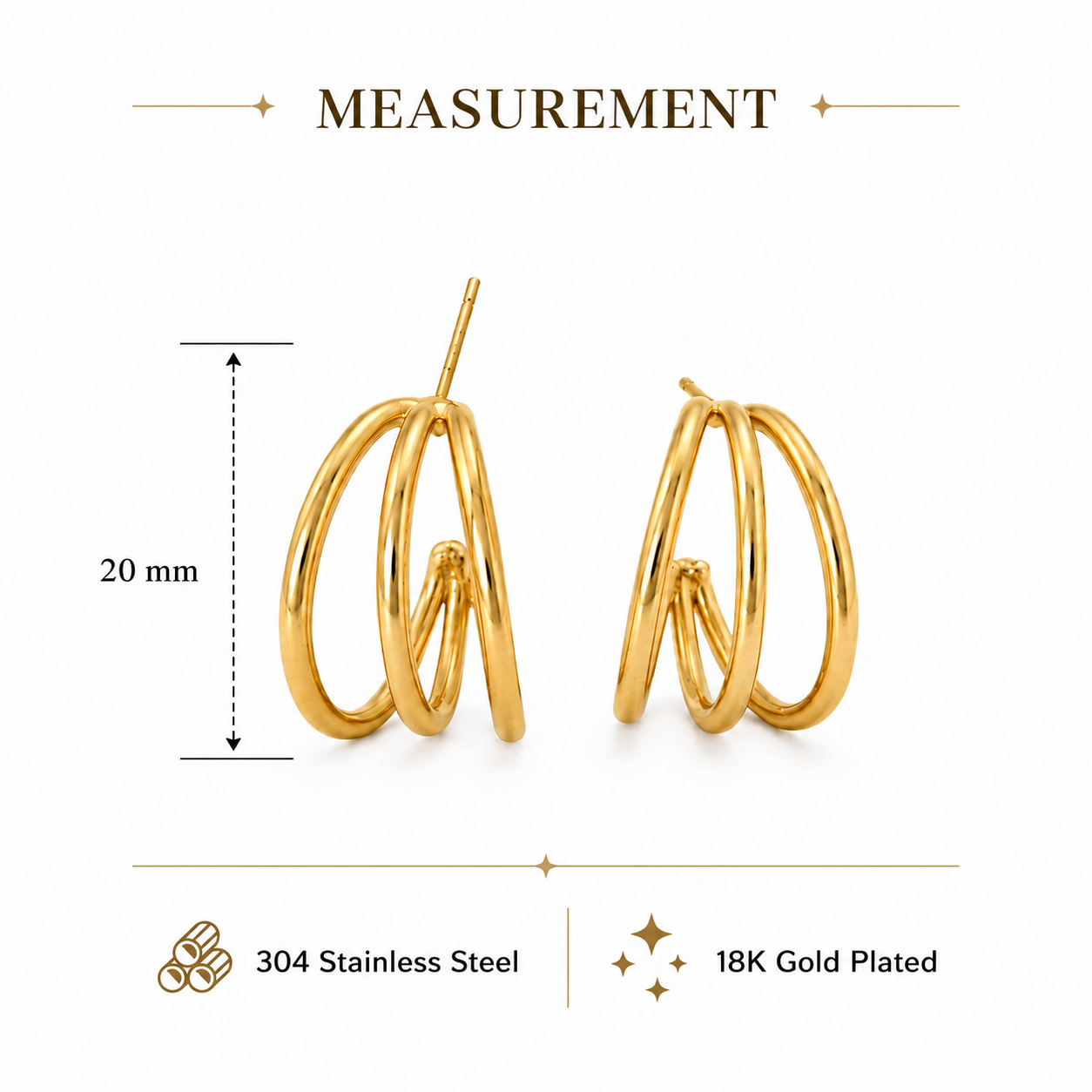 Triple Arc Hoop Earrings