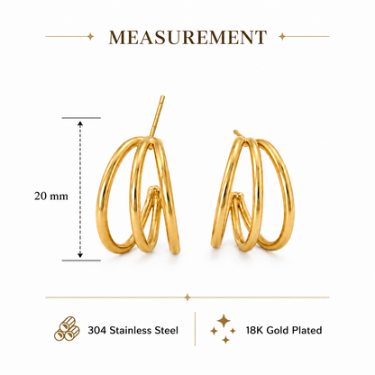 Triple Arc Hoop Earrings