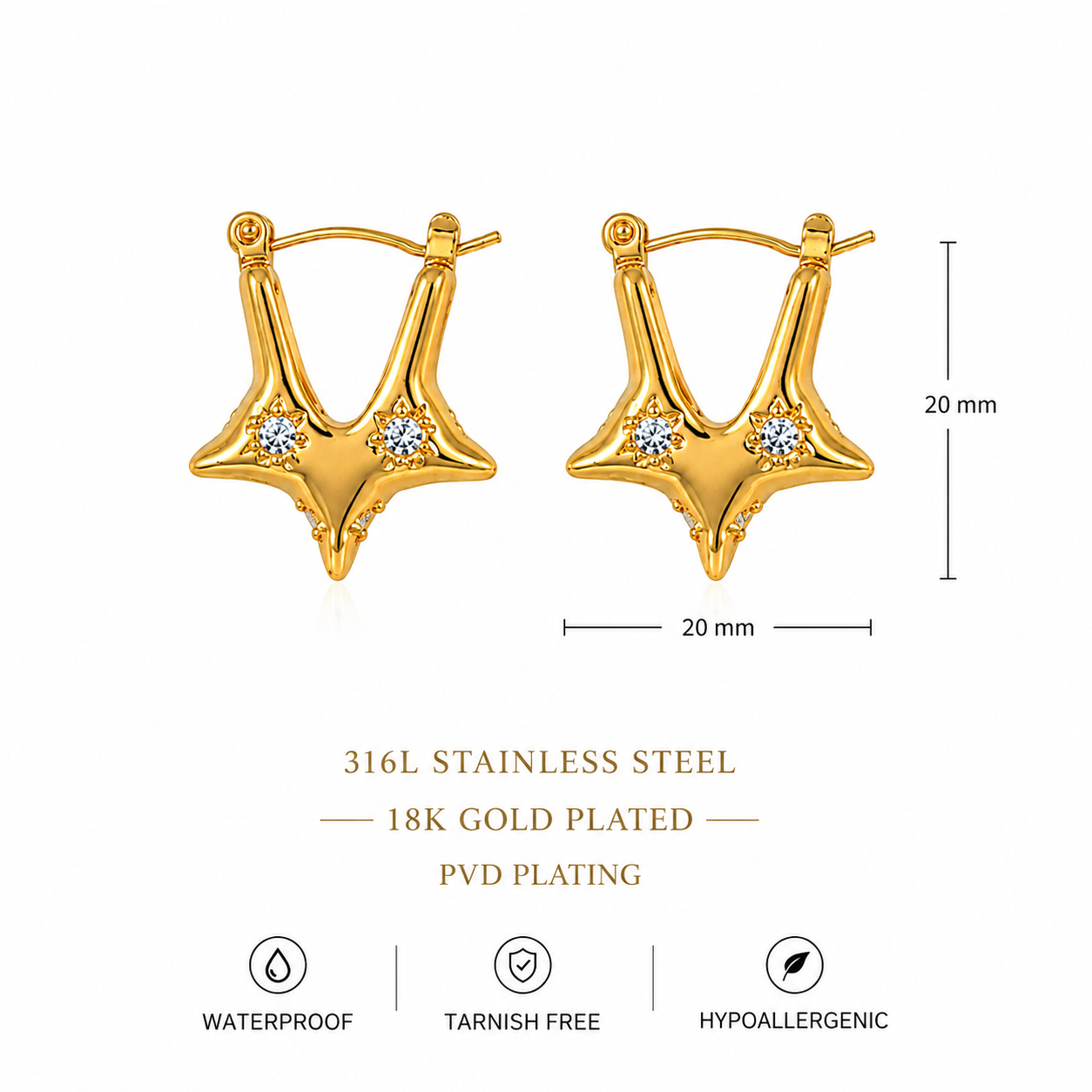 Nova Point Hoop Earrings