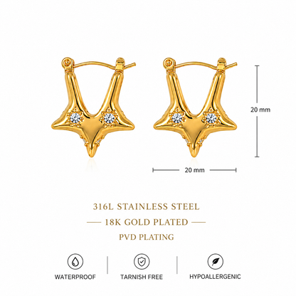 Nova Point Hoop Earrings