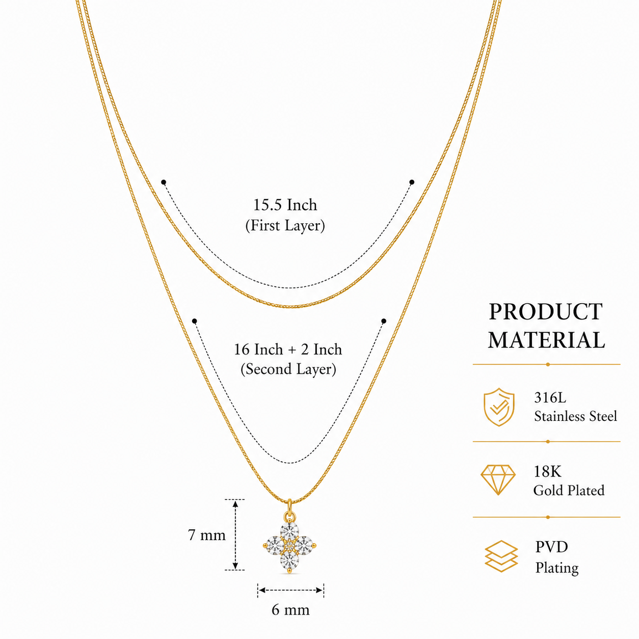 Celeste Clover Layered Necklace