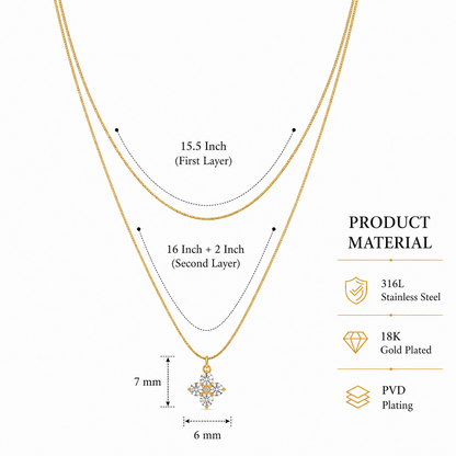 Celeste Clover Layered Necklace