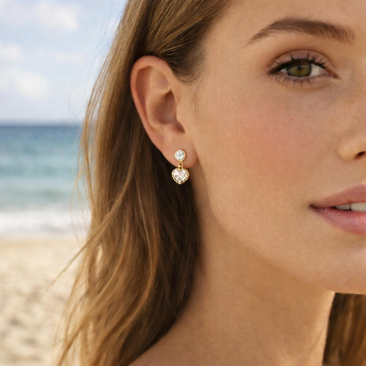 Drop Heart Earrings