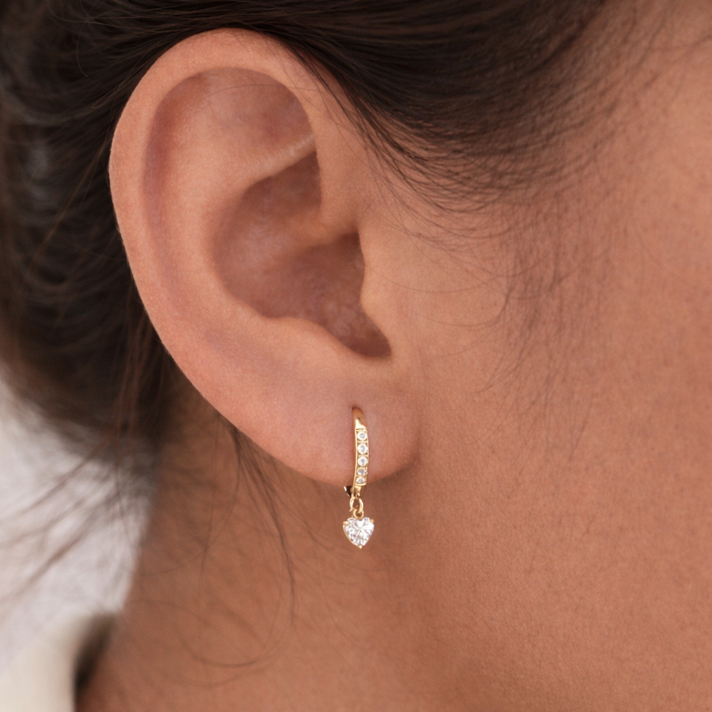 Heart Blink Hoops Earrings