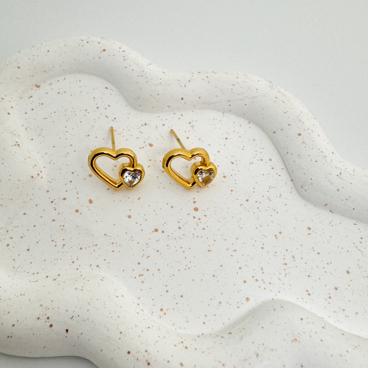 Dual Golden Hearts Earrings