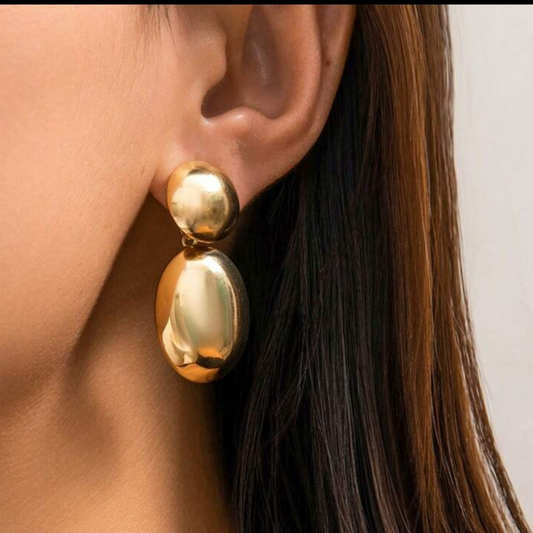 Geometric Oval Dangler Earrings (ER144)