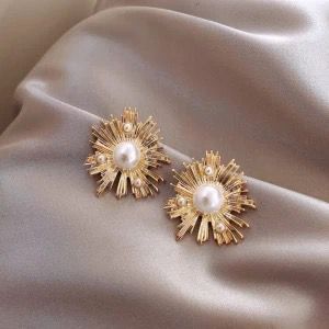 Sanya Sunflower Pearl Statement Earrings (ER153)