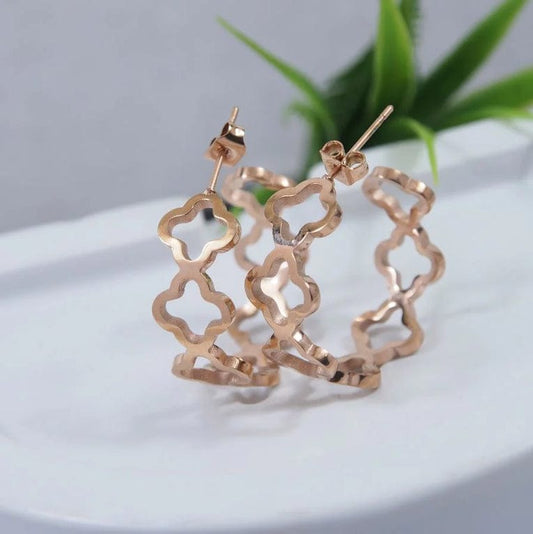 Clover Loop Anti-tarnish Hoops (ER142)