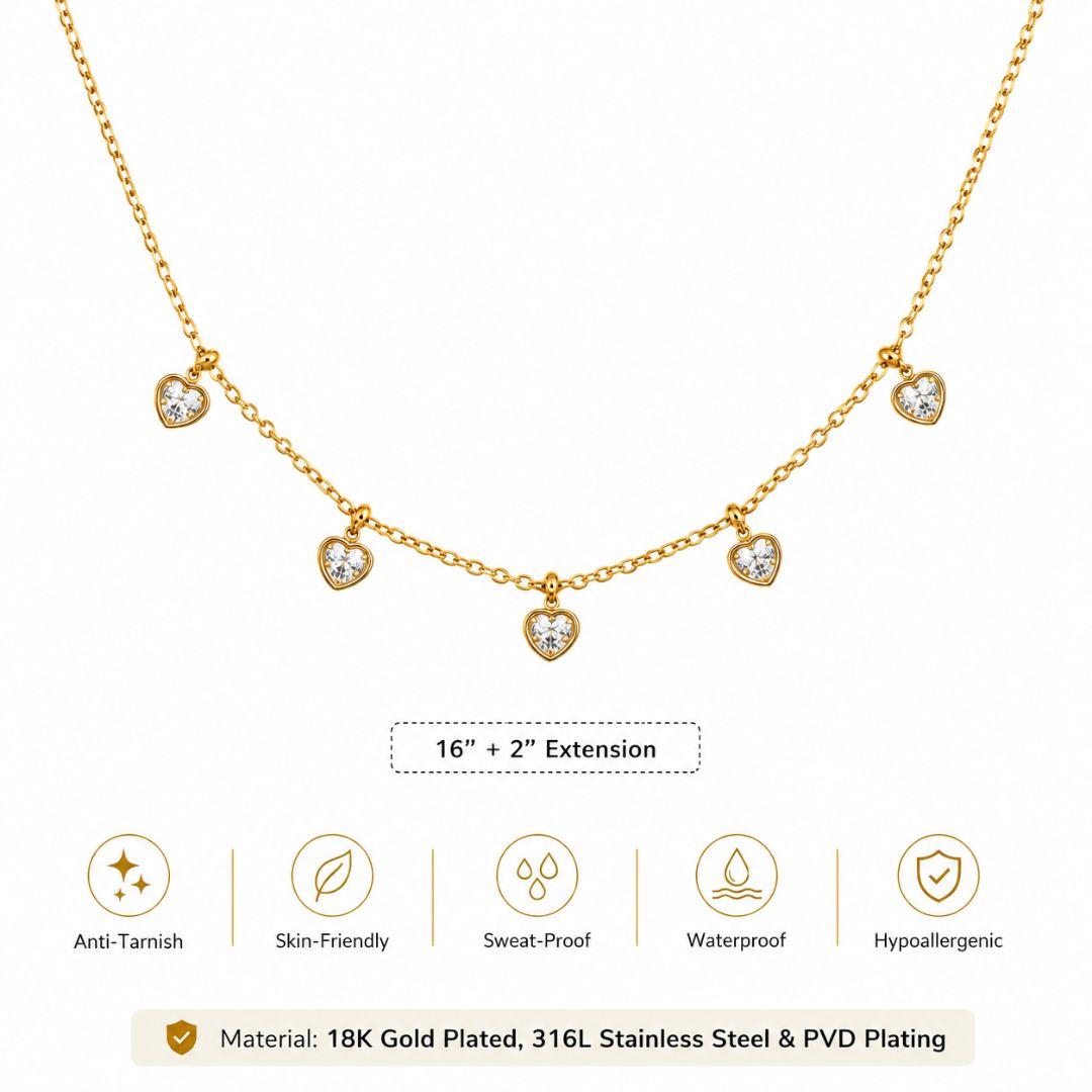 Valentina Mini Hearts Necklace