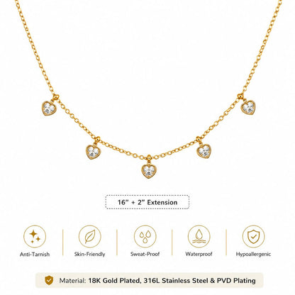 Valentina Mini Hearts Necklace