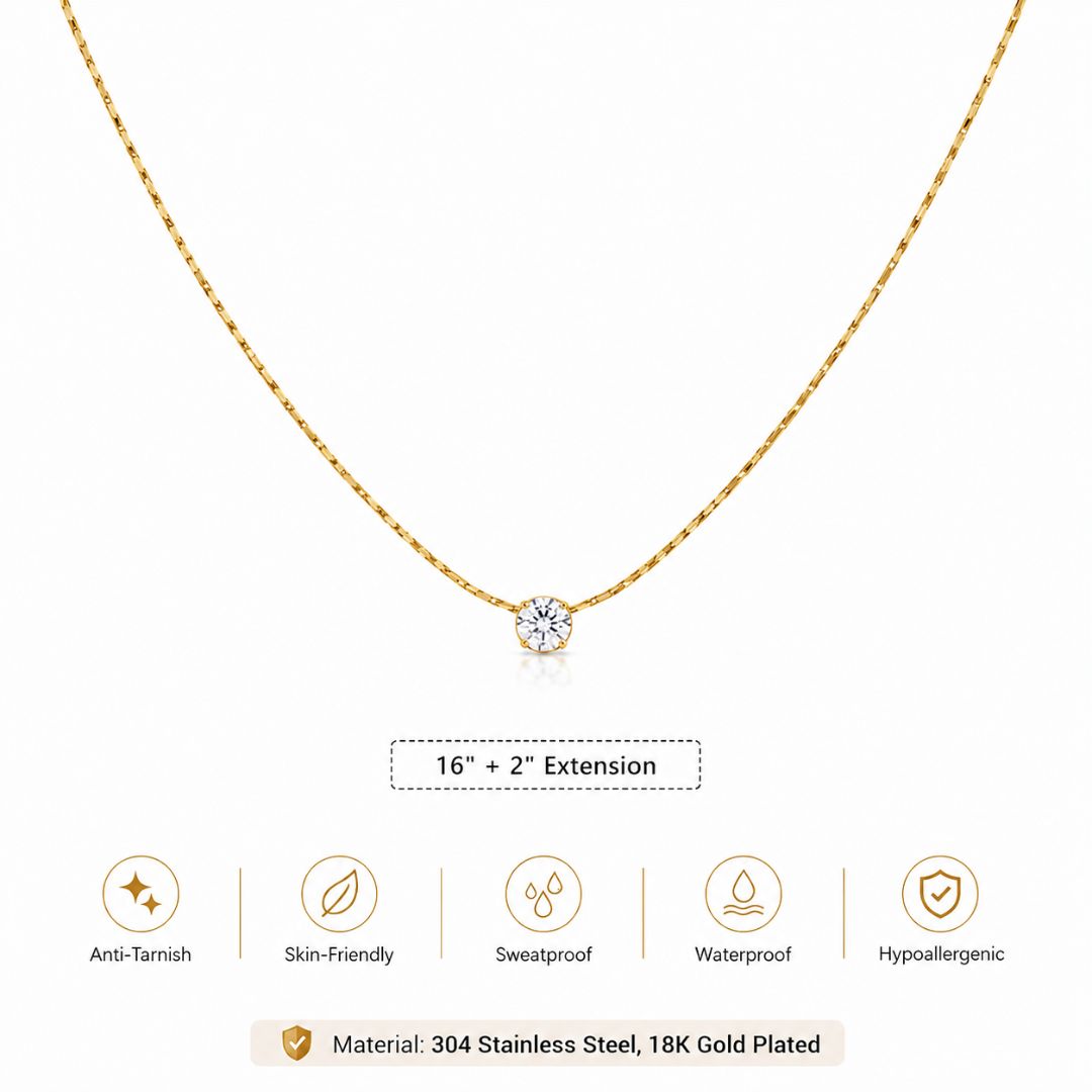 Avya Solitaire Necklace