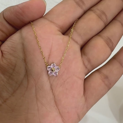Dazzling Daisy Pink Necklace